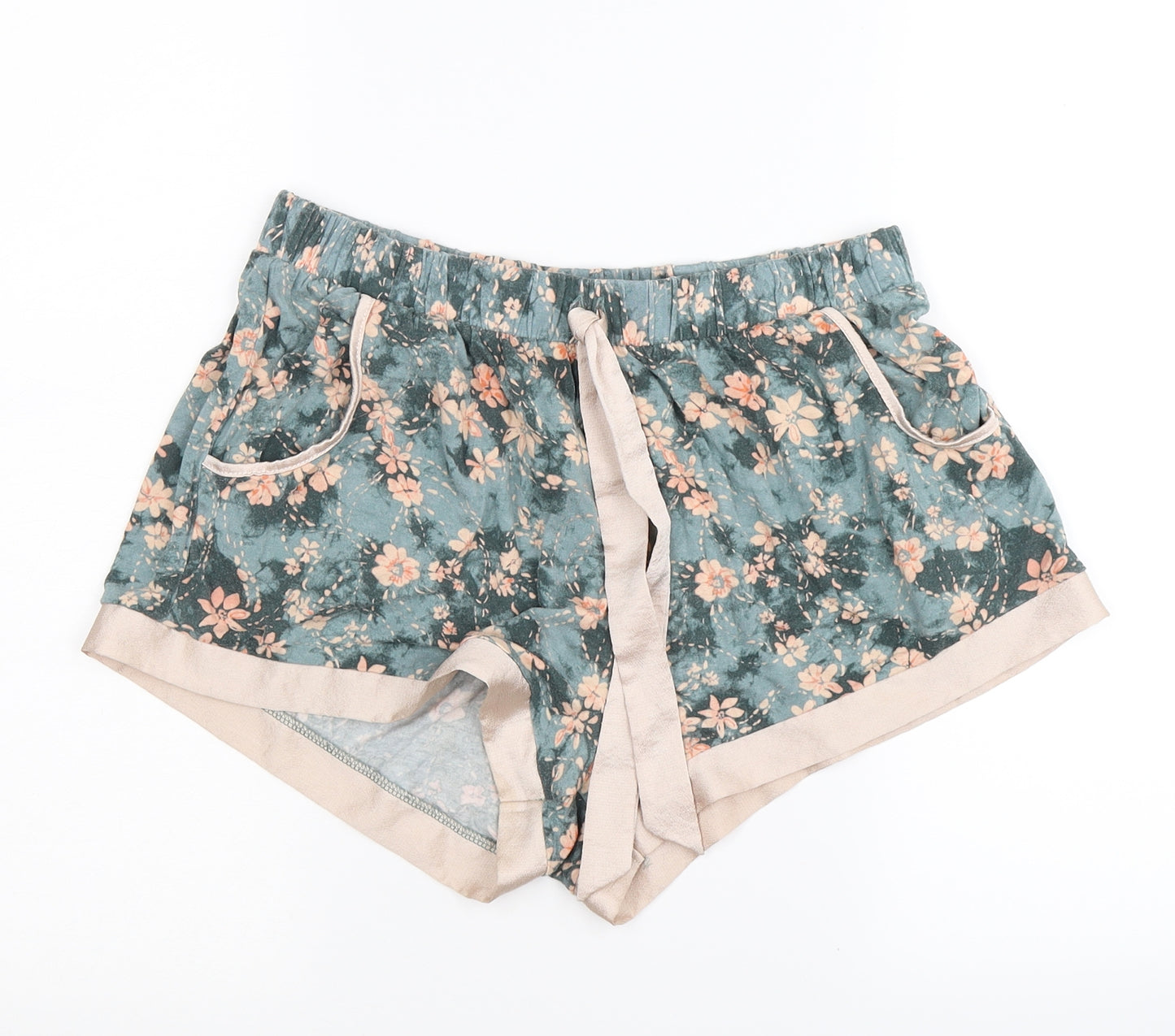 Love to Lounge Womens Green Floral  Hot Pants Shorts Size S