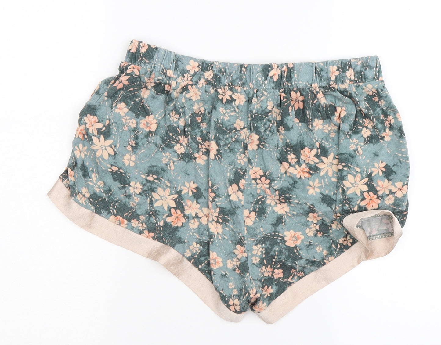 Love to Lounge Womens Green Floral  Hot Pants Shorts Size S