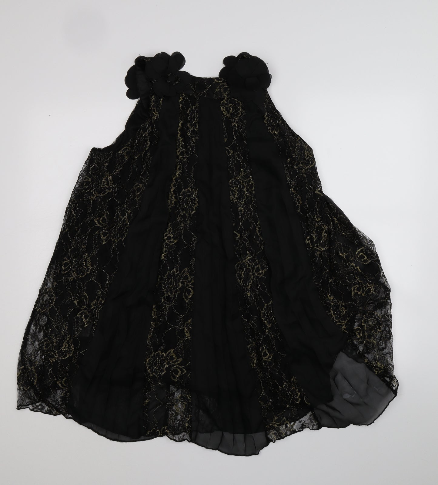 Boohoo Womens Black Floral  A-Line  Size 14