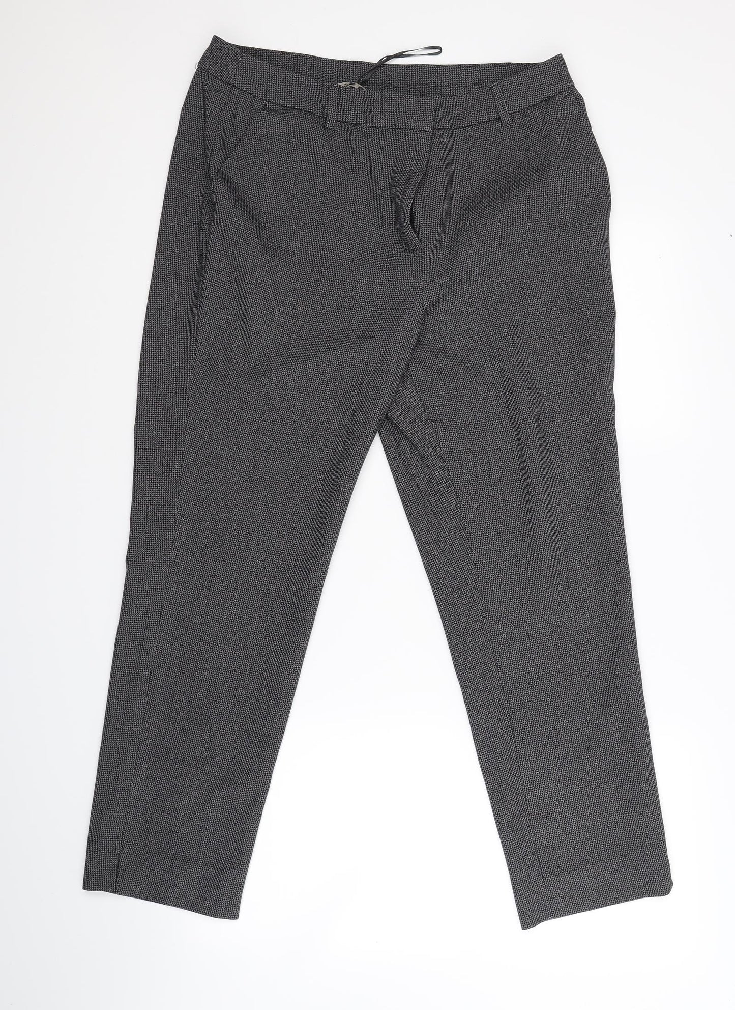TU Womens Grey Check  Trousers  Size 16 L24.5 in