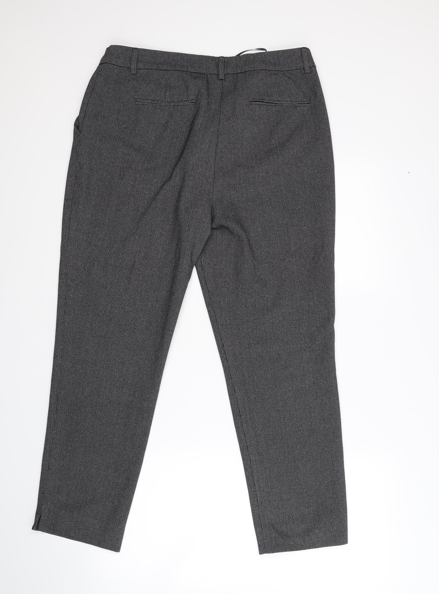 TU Womens Grey Check  Trousers  Size 16 L24.5 in