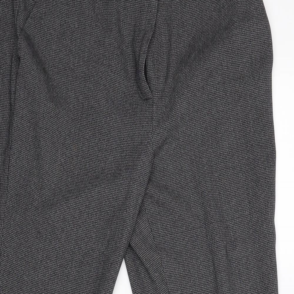 TU Womens Grey Check  Trousers  Size 16 L24.5 in