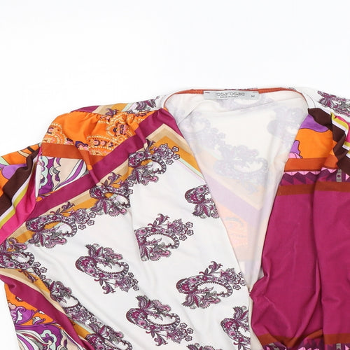 rosarose Womens Purple Floral  Basic Blouse Size M