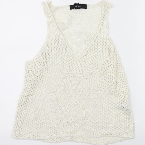 FOREVER 21 Womens Beige  Knit Basic Blouse Size S