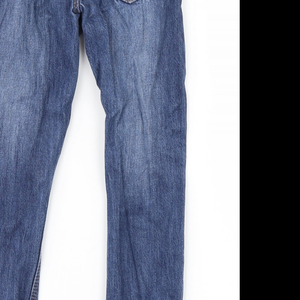 F&F Girls Blue   Straight Jeans Size 4-5 Years - birds floral flowers
