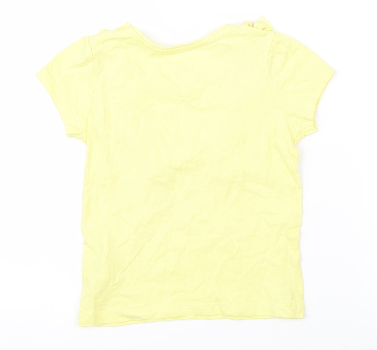 Primark Girls Yellow   Basic T-Shirt Size 3-4 Years