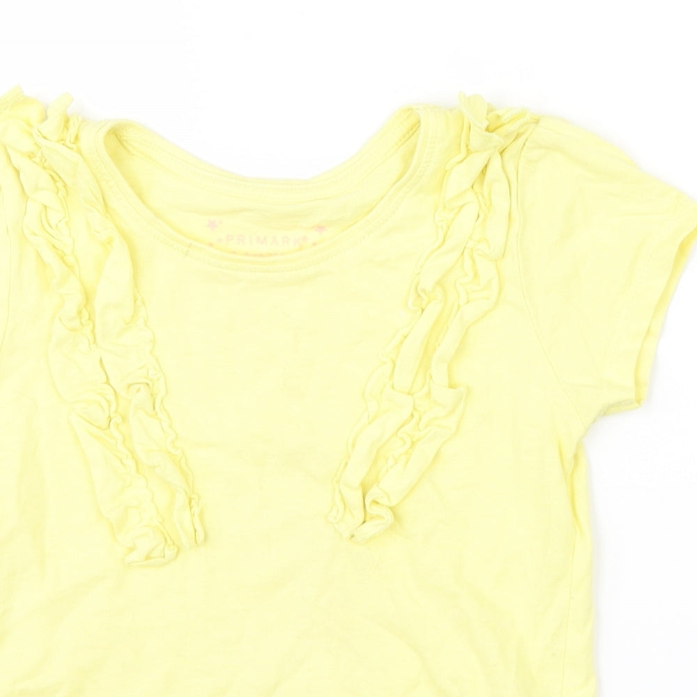 Primark Girls Yellow   Basic T-Shirt Size 3-4 Years