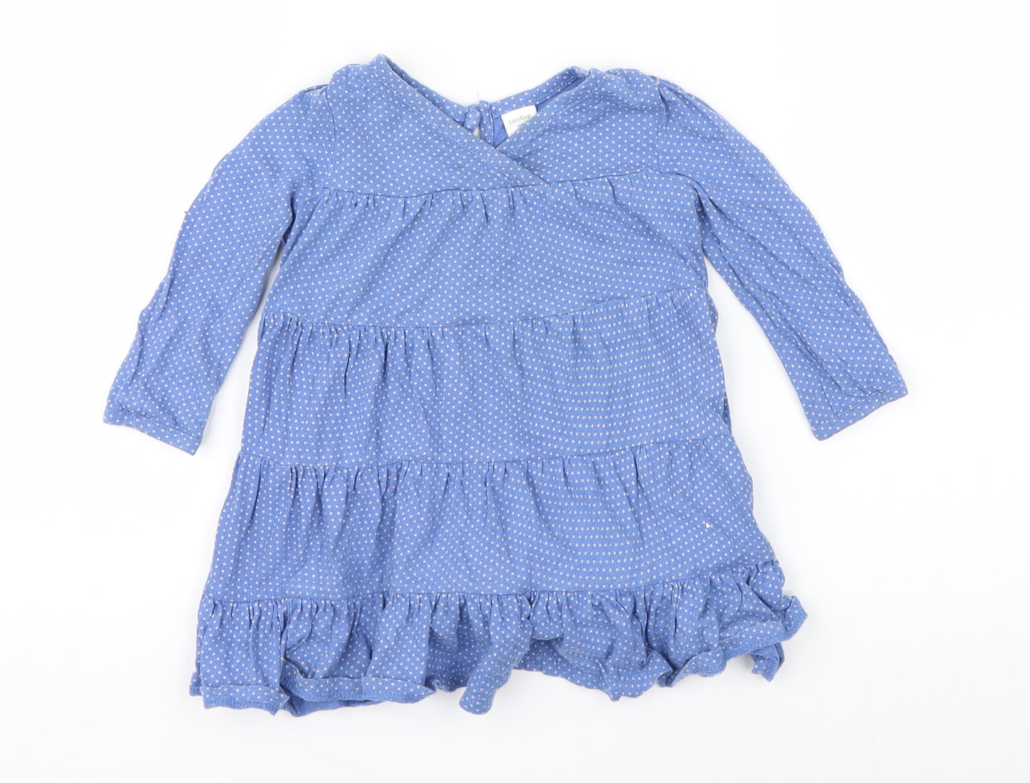 Baby Gap Girls Blue Polka Dot  Shirt Dress  Size 6-9 Months