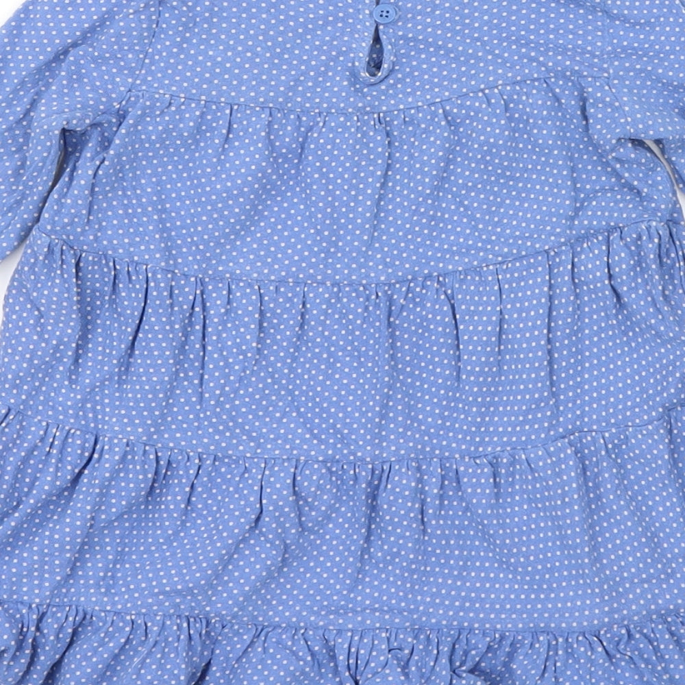 Baby Gap Girls Blue Polka Dot  Shirt Dress  Size 6-9 Months