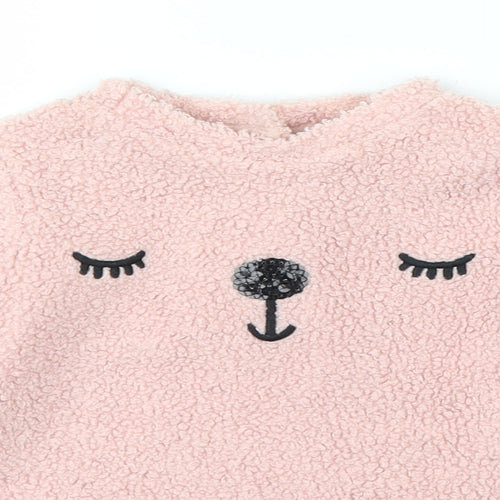 F&F Girls Pink   Pullover Jumper Size 6-9 Months  - Sloth animal