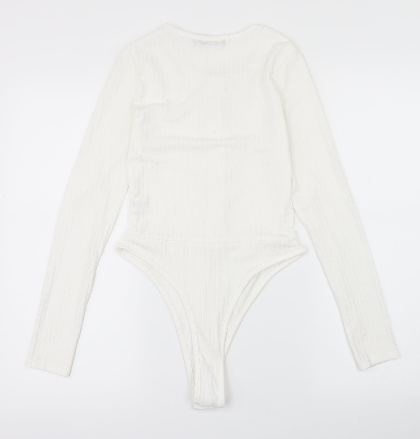 Misspap Womens White   Bodysuit One-Piece Size 8