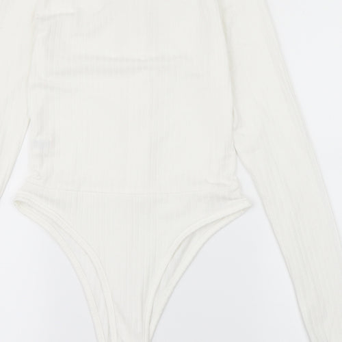 Misspap Womens White   Bodysuit One-Piece Size 8
