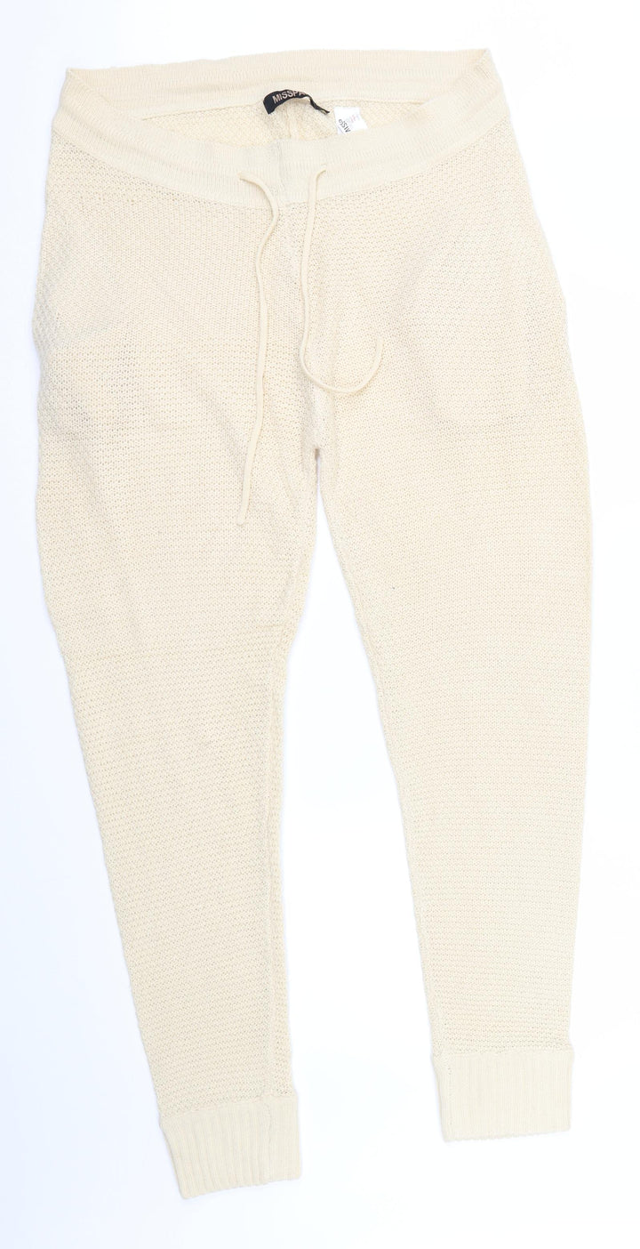 Misspap Womens Beige Sweatpants Trousers Size 16 L29 in