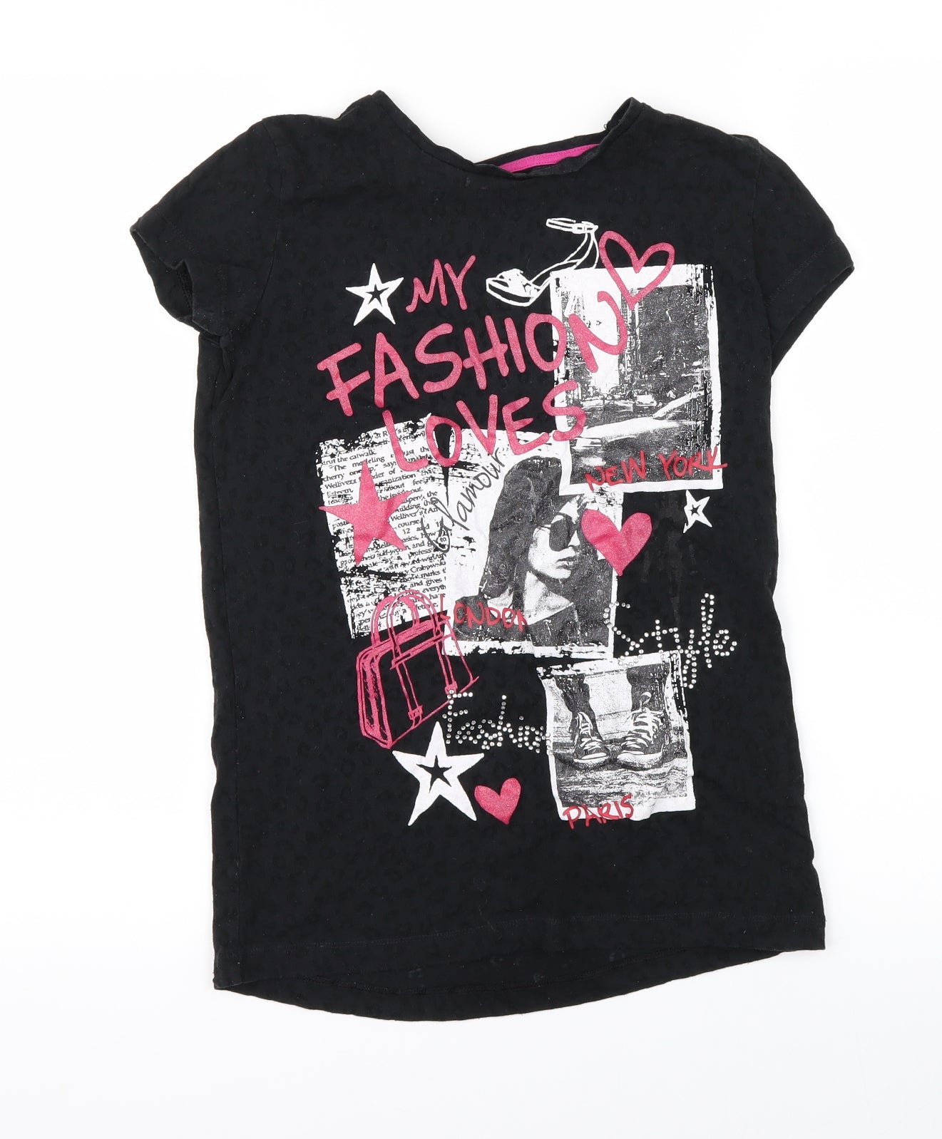 F&F Girls Black   Basic T-Shirt Size 12-13 Years