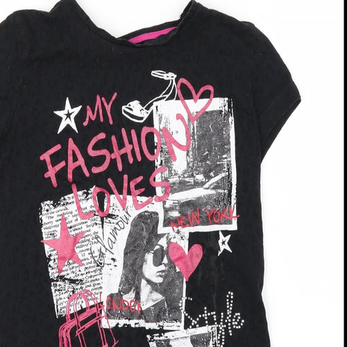 F&F Girls Black   Basic T-Shirt Size 12-13 Years