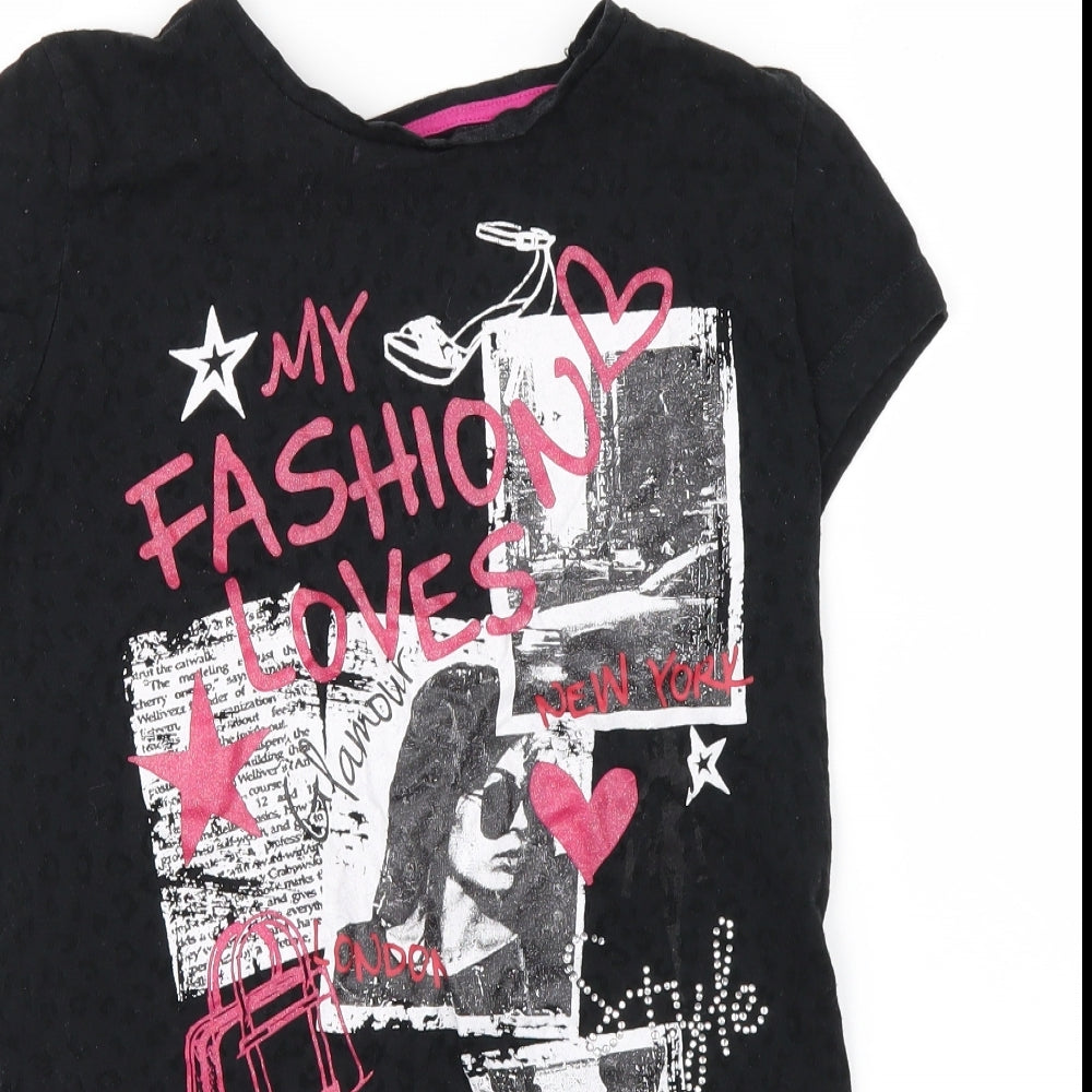 F&F Girls Black   Basic T-Shirt Size 12-13 Years