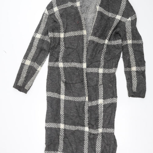 Koton Womens Grey  Knit Overcoat Coatigan Size M