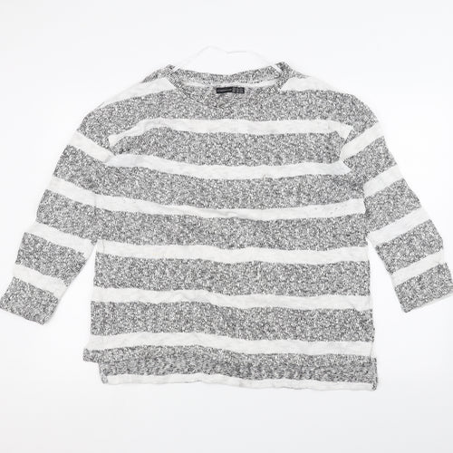 Atmosphere Womens Grey Striped  Pullover Jumper Size S