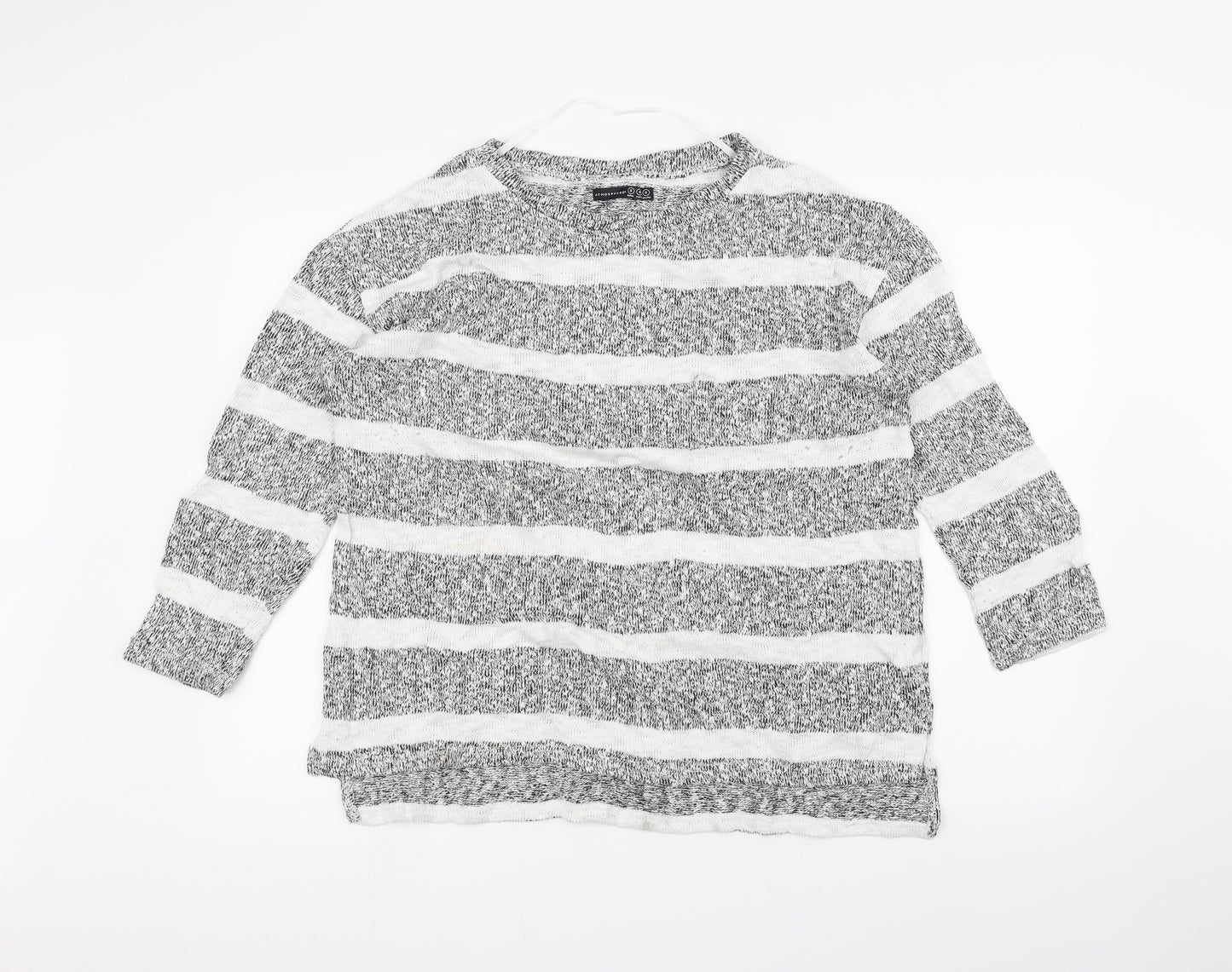 Atmosphere Womens Grey Striped  Pullover Jumper Size S