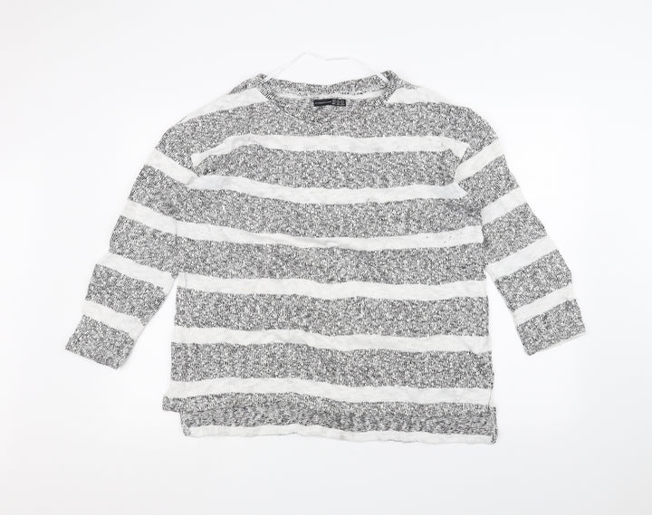 Atmosphere Womens Grey Striped  Pullover Jumper Size S
