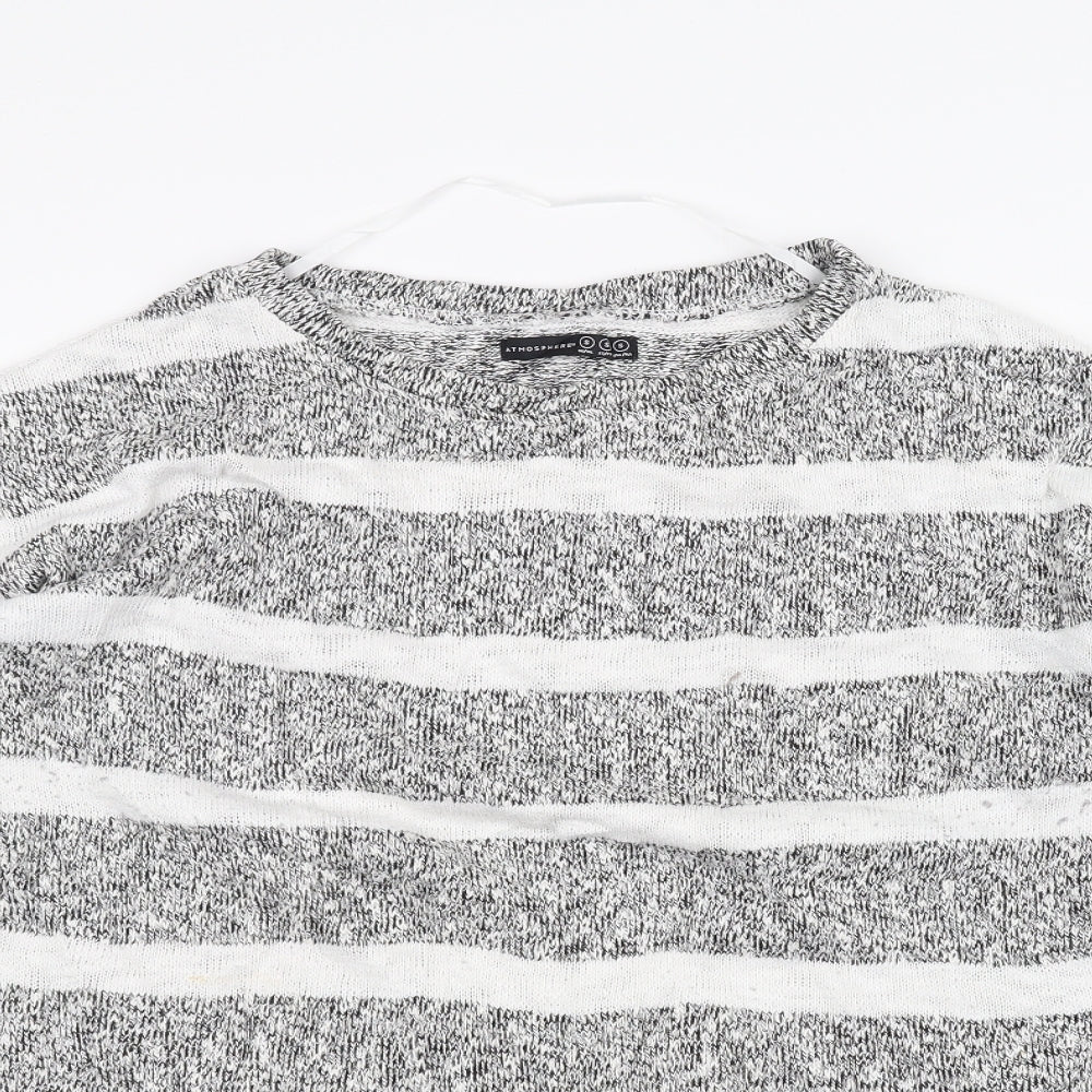 Atmosphere Womens Grey Striped  Pullover Jumper Size S