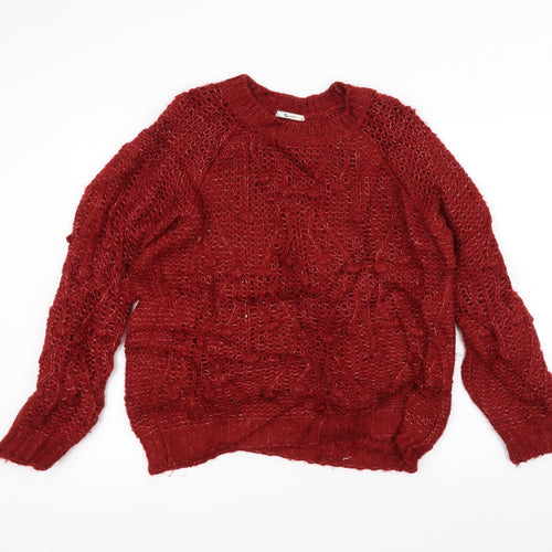 TU Womens Red  Knit Pullover Jumper Size 12