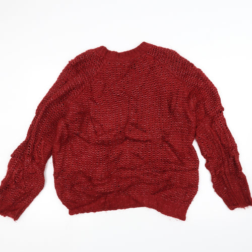 TU Womens Red  Knit Pullover Jumper Size 12