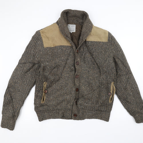 TU Womens Brown  Knit Jacket Coat Size M