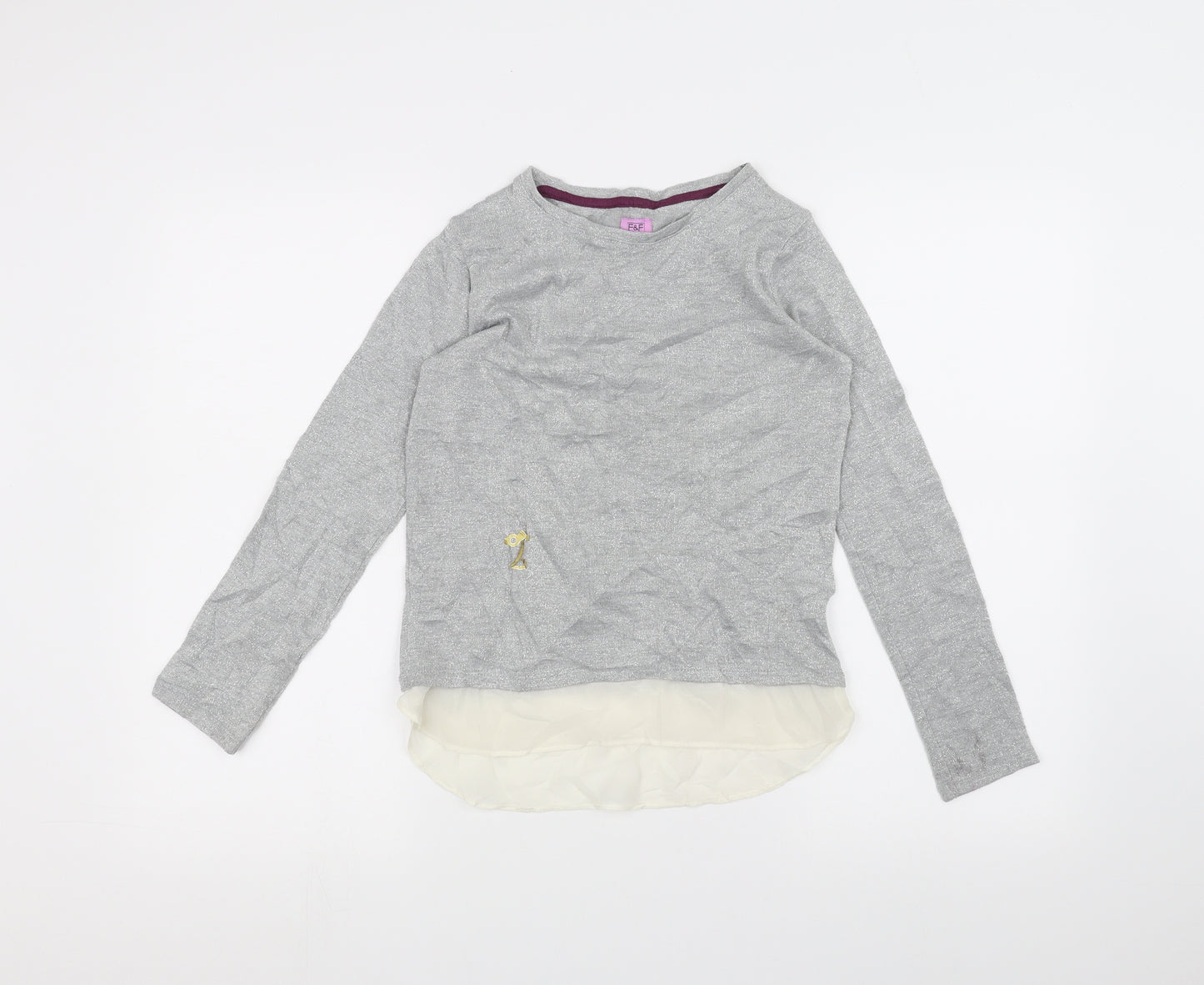 F&F Girls Grey   Pullover Jumper Size 10-11 Years