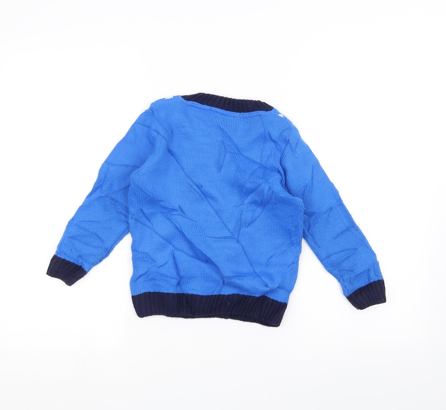 Preworn Boys Blue   Pullover Jumper Size 4-5 Years  - Christmas  Jumper