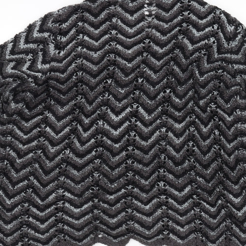 BM Womens Black Striped Knit Jacket Coatigan Size M