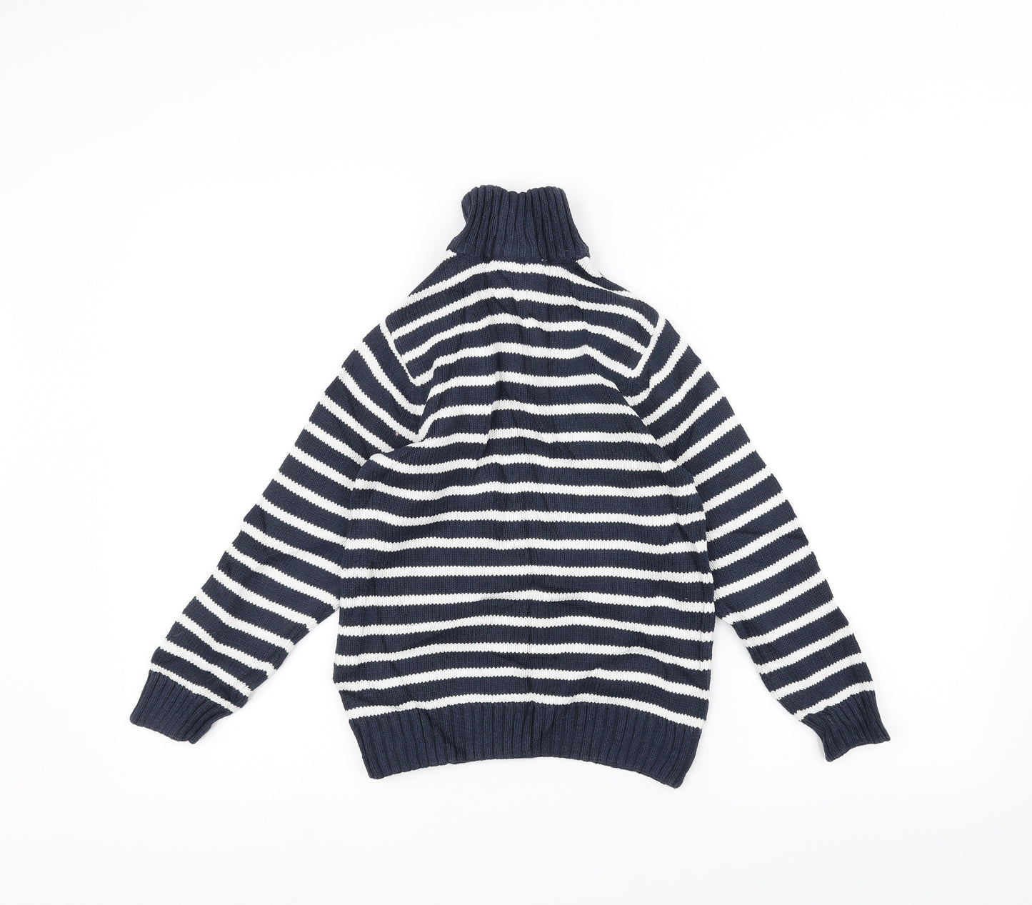 H&M Boys Blue Striped  Pullover Jumper Size 7-8 Years
