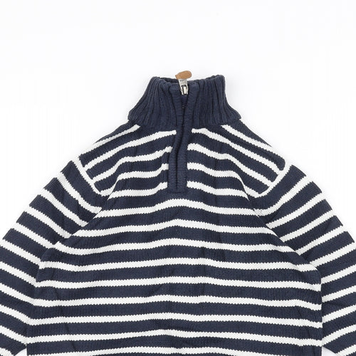 H&M Boys Blue Striped  Pullover Jumper Size 7-8 Years