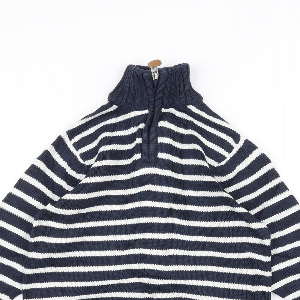 H&M Boys Blue Striped  Pullover Jumper Size 7-8 Years