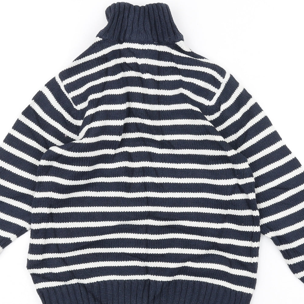 H&M Boys Blue Striped  Pullover Jumper Size 7-8 Years