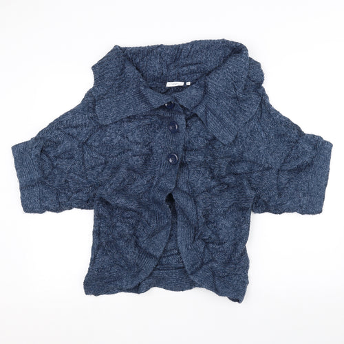 New Look Womens Blue  Knit Jacket Coatigan Size 12