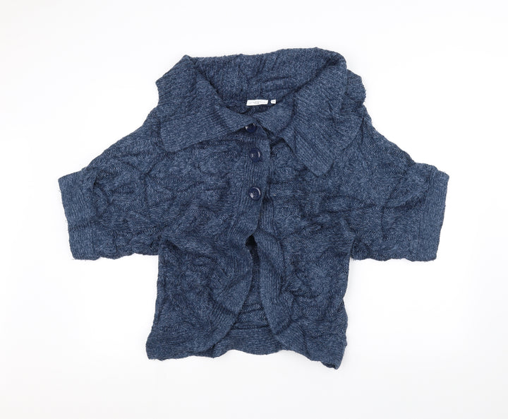 New Look Womens Blue  Knit Jacket Coatigan Size 12