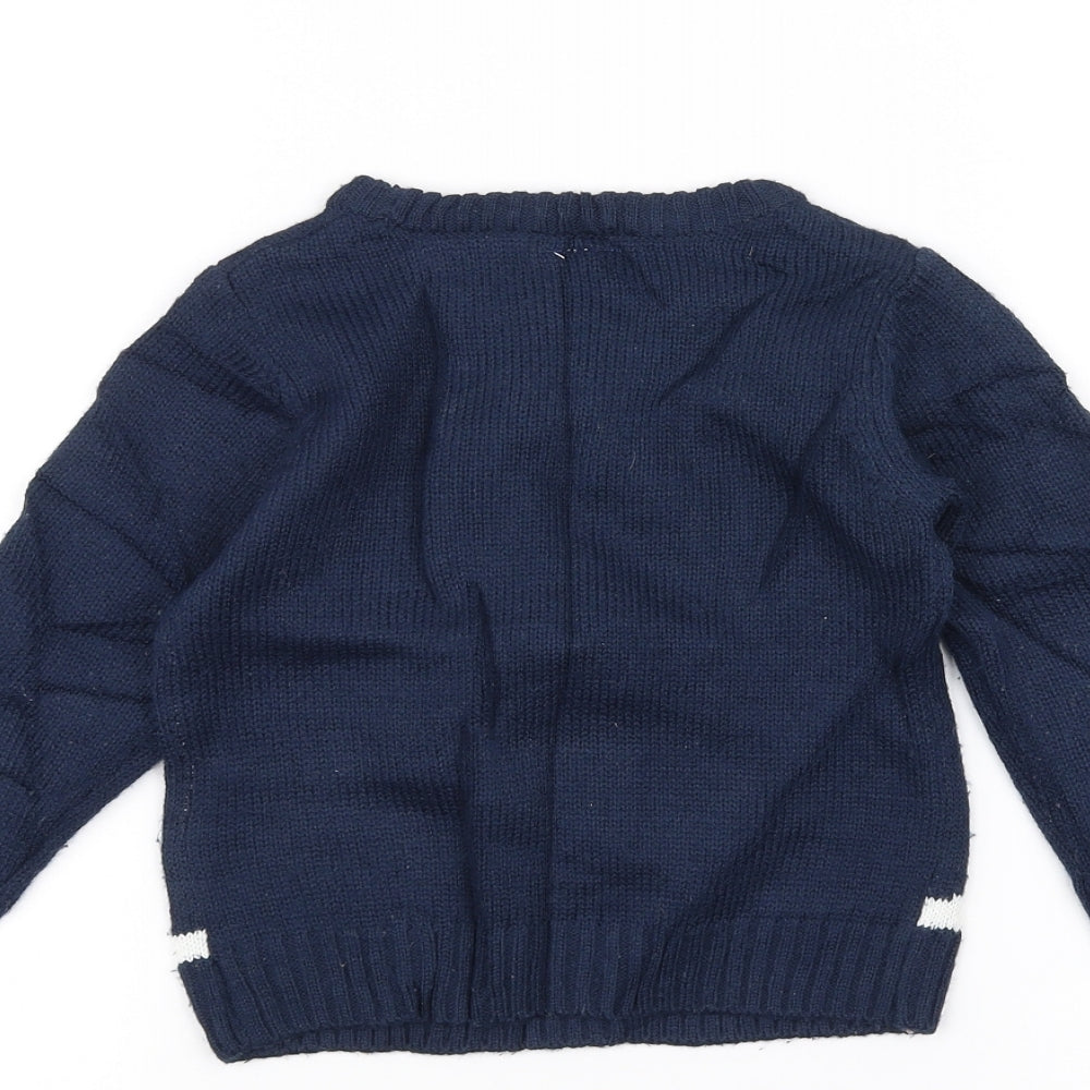 F&F  Blue   Pullover Jumper Size 18-24 Months  - Christmas  Jumper