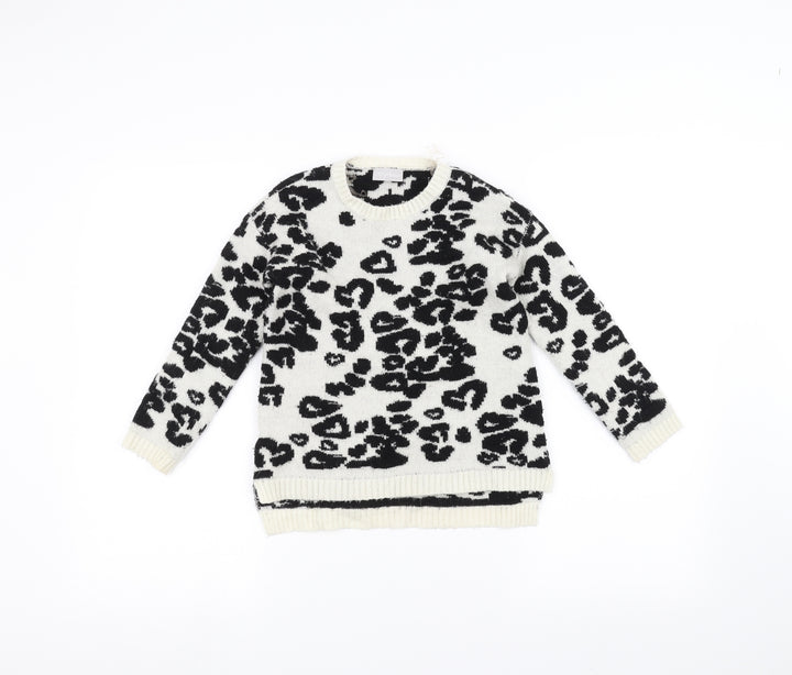 Matalan Boys White Pullover Jumper Size 5 Years