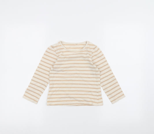 Front view of George girls’ white striped basic t-shirt, size 3-4, years