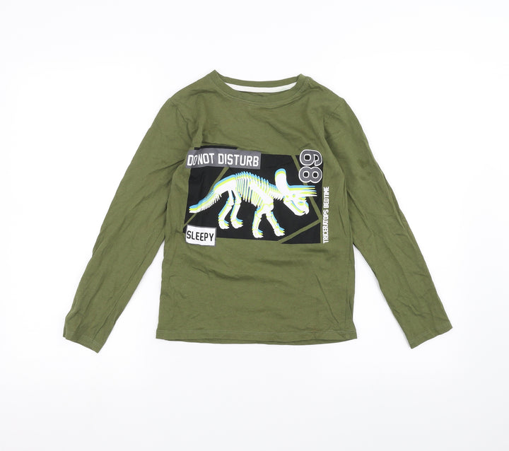 Pep&Co Boys Green Basic T-Shirt Size 8-9 Years - Dinosaur