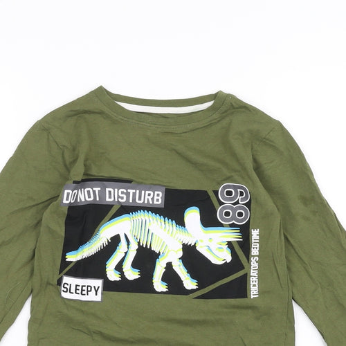 Pep&Co Boys Green   Basic T-Shirt Size 8-9 Years  - Dinosaur