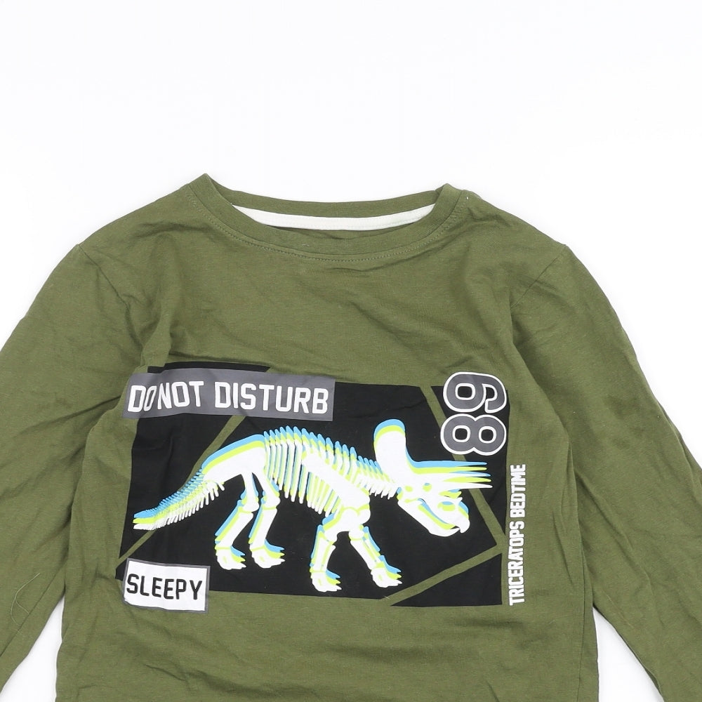 Pep&Co Boys Green   Basic T-Shirt Size 8-9 Years  - Dinosaur