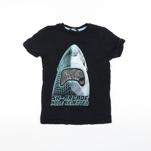George Boys Black   Basic T-Shirt Size 7-8 Years