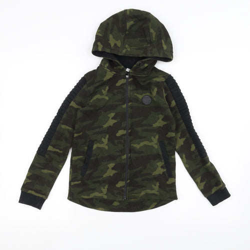 Pep&Co Girls Green Camouflage  Full Zip Hoodie Size 7-8 Years