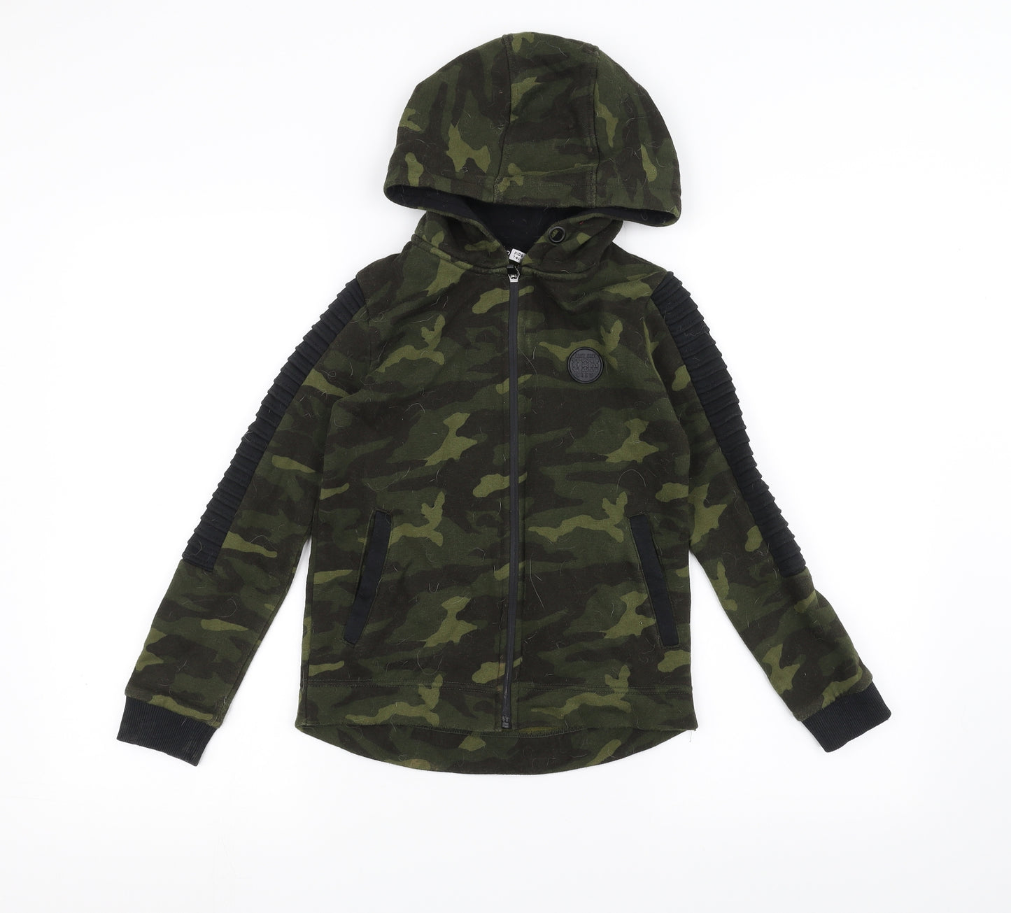 Pep&Co Girls Green Camouflage  Full Zip Hoodie Size 7-8 Years