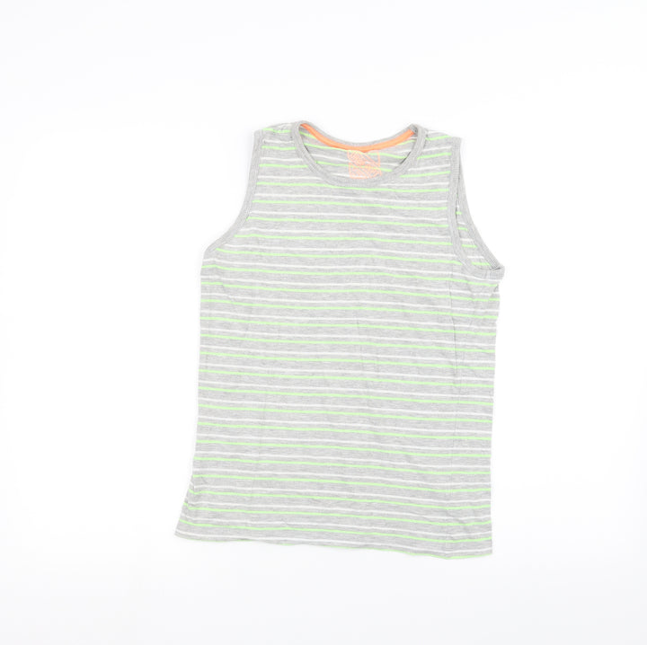 Urban Debt Boys Grey Striped Basic Tank Size 12 Years