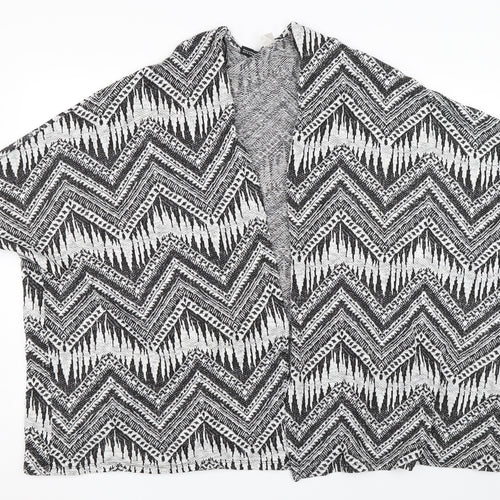 Divided Womens Black Geometric  Wrap Jumper Size M