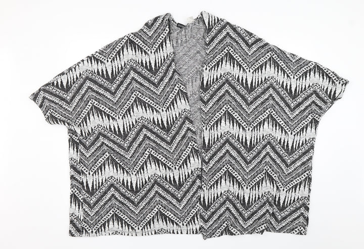 Divided Womens Black Geometric Wrap Jumper Size M