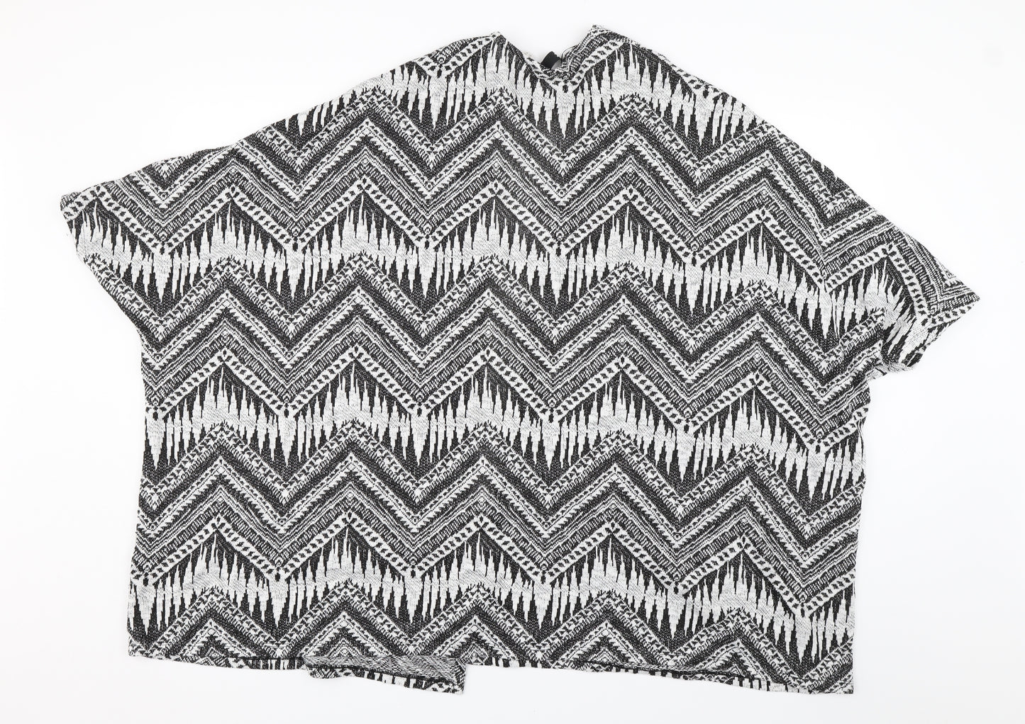 Divided Womens Black Geometric  Wrap Jumper Size M